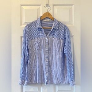 Jane and Delancey Blue and White Striped Blouse
